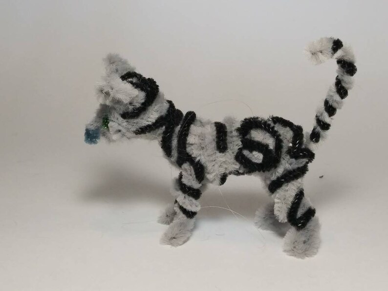 Pipe Cleaner Poseable Small Cat figure Etsy