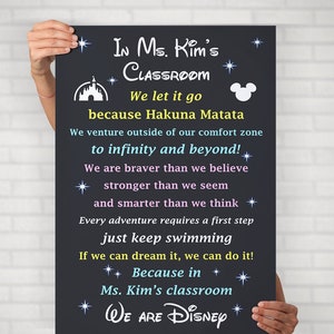 Teacher Gift, Disney Classroom Poster, teacher gifts, Teacher thank you gift, teacher gifts, Gift for Teacher, Classroom poster, H13