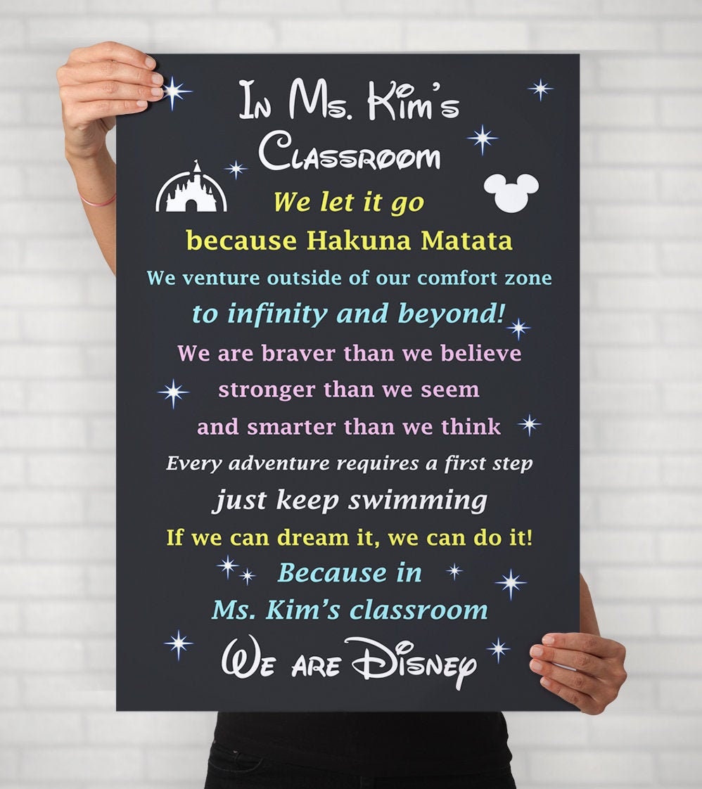Teacher Gift Disney Classroom Poster Teacher Gifts Teacher Etsy