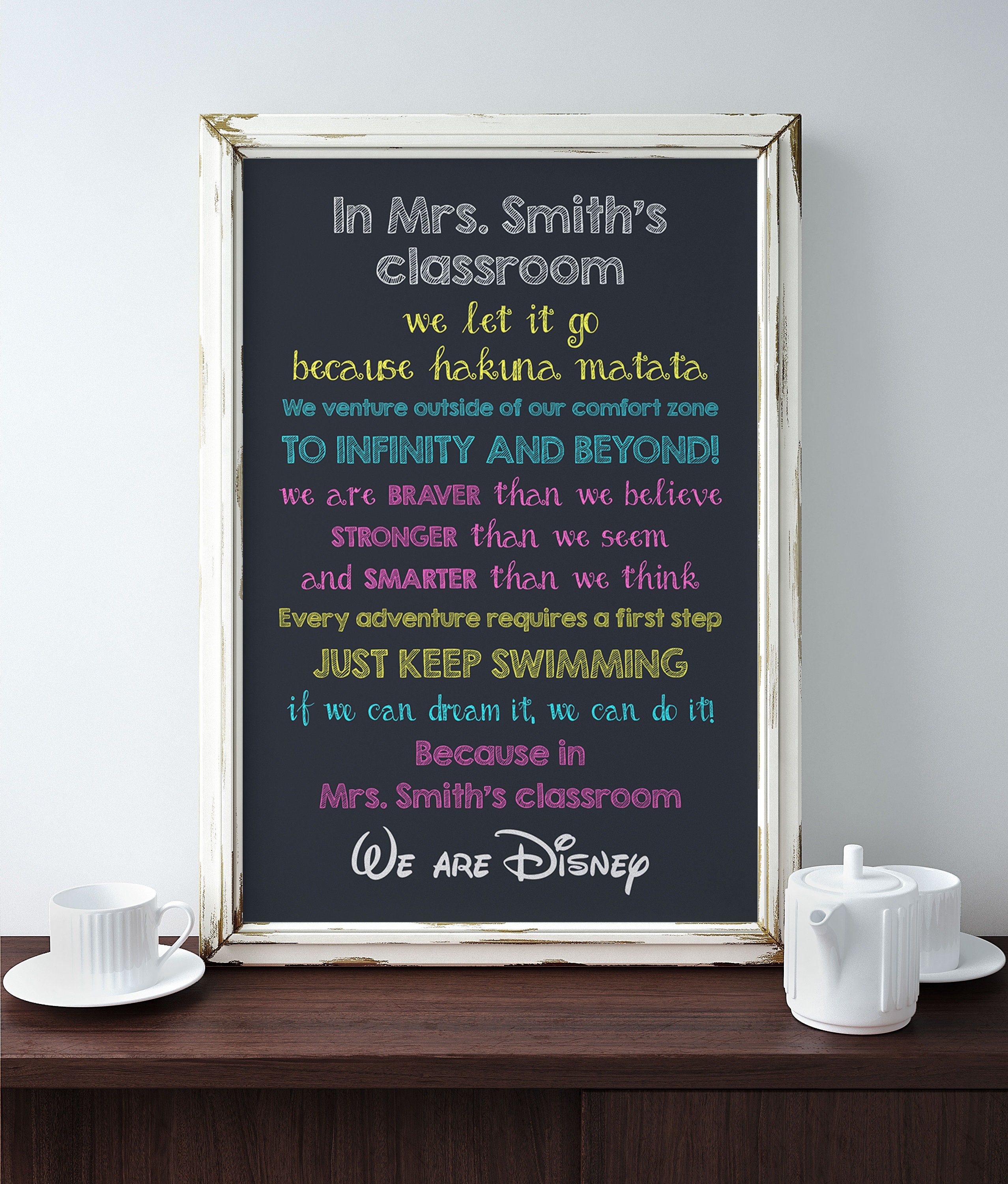 Disney Teacher Appreciation Gift Classroom Poster Disney Etsy Australia