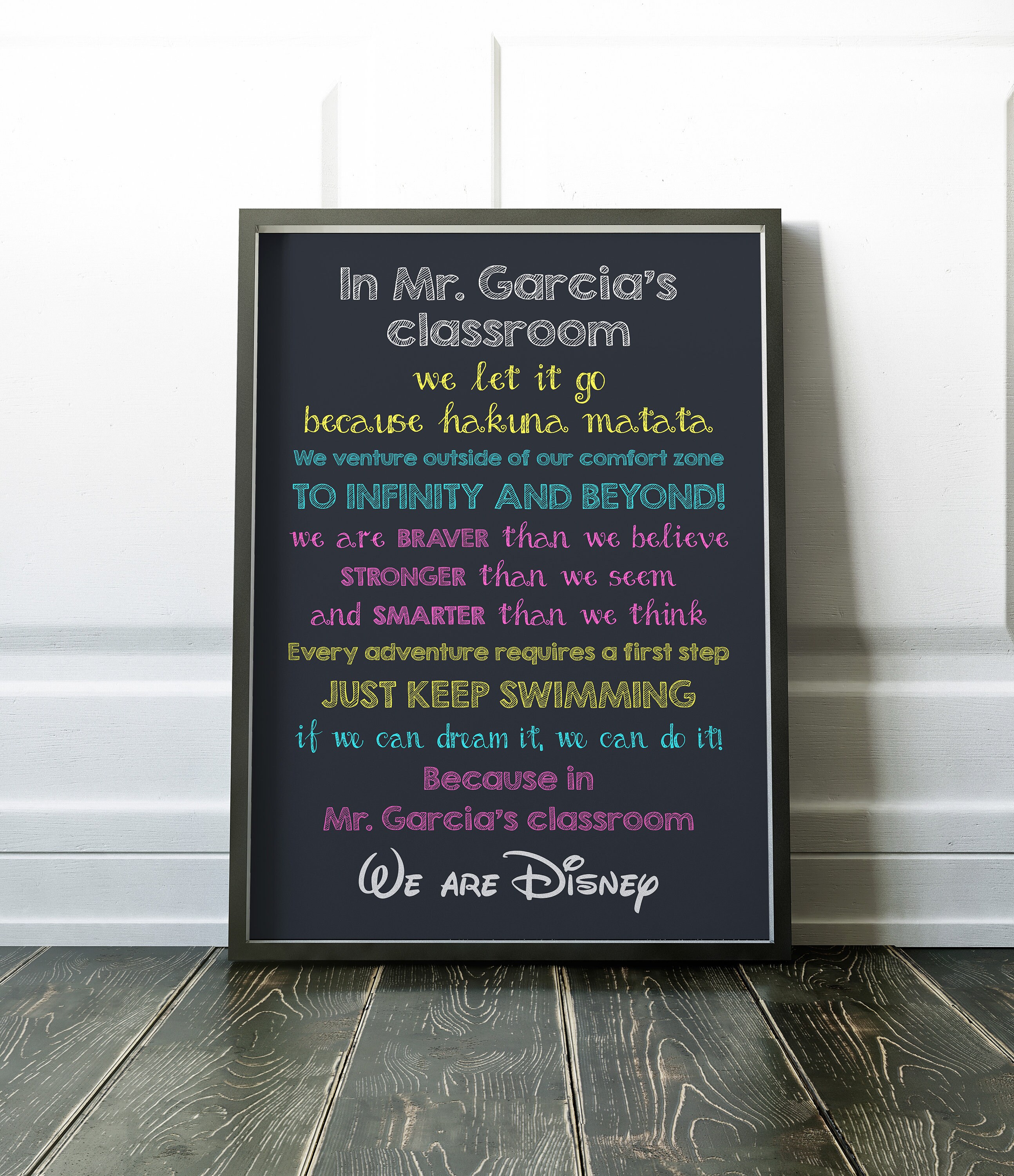Disney Teacher Appreciation Gift Classroom Poster Disney | Etsy
