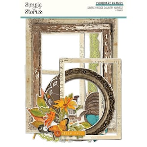 Simple Vintage COUNTRY HARVEST Chipboard Frames