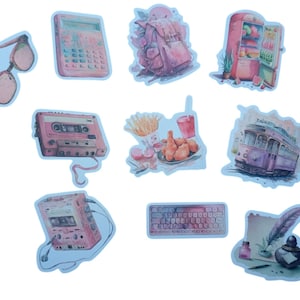 Confezione da 50 adesivi vintage