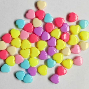 Multicolored acrylic heart beads 11*12 mm