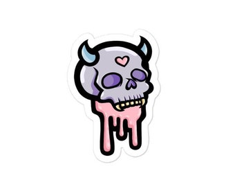 Pegatina de calavera pastel
