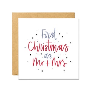 Eerste kerst als de heer en mevrouw / de heer en de heer / mevrouw en mevrouw kerstkaart