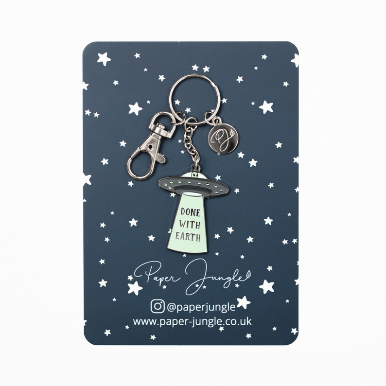 UFO Hard Enamel Keyring / Glow In The Dark Hard Enamel Keychain image 4