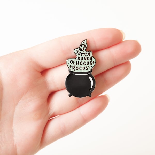 Halloween Cauldron Pin / Hard Enamel Pin Badge - Spooky Enamel Lapel Pin / Fun Enamel Pin