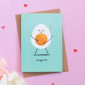 Schwangeres / lustiges Punny Egg Baby / Schwangerschaftskarte
