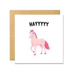 Hayyyyy - Horse Pun - Carte de la Saint-Valentin