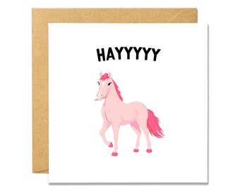 Hayyyyy - Horse Pun - Valentine's Day Card