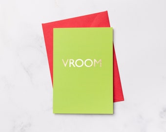 Vroom - Luxury Gold Foiled Notecard