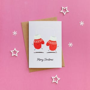 Luvas Kawaii de Natal | Cartão de Feliz Natal Fofo