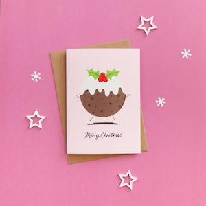 Kawaii-kerstpudding | Leuke vrolijke kerstkaart