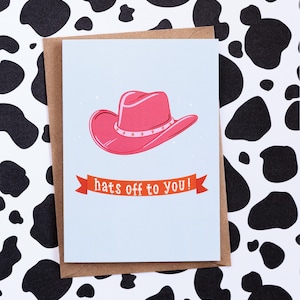 Hüte vor der Tür / Cowboy Hut Glückwunschkarte / Rodeo Karte