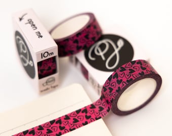 Pink Love Heart Washi - Patterned Washi Tape