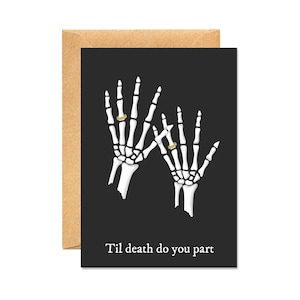 Jusqu'à ce que la mort vous sépare - Carte gothique de mariage squelette