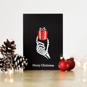 Esqueleto Presente | Cartão de Natal Gótico