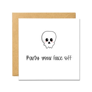 Party Dein Gesicht Off Halloween Karte