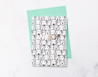Woof - Luxury Gold Foiled Notecard