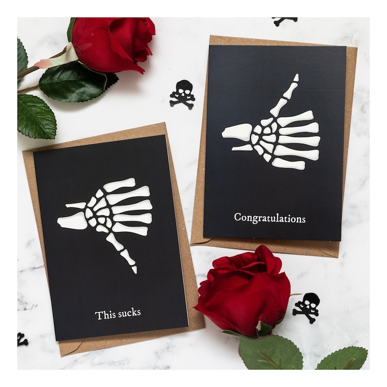 Congratulations Skeleton Thumbs up Congrats Card - Etsy