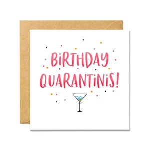 Quarantinis d’anniversaire - Carte d’anniversaire de pandémie