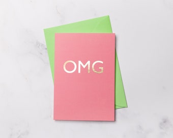 OMG - Luxury Gold Foiled Notecard