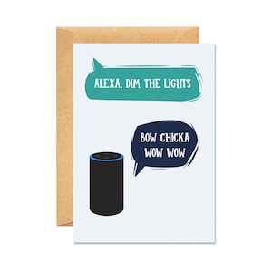 Alexa, diminua as luzes - cartão de aniversário engraçado