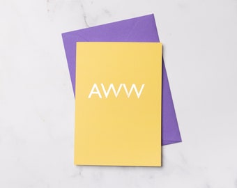 Aww - Luxury Gold Foiled Notecard