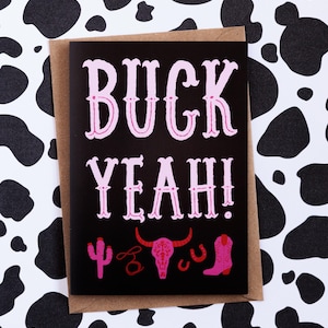 Buck Ja! / Cowboy Karte / Rodeo Karte
