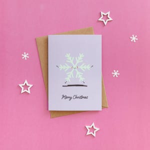 Fiocco di neve kawaii di Natale / Carina cartolina di Buon Natale