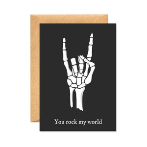 You Rock My World - Skelett Liebe Gothic Karte