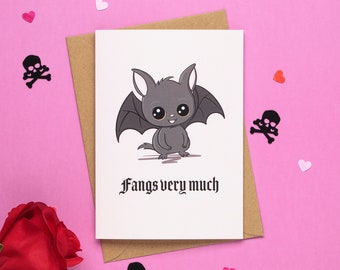 Fangs Very Much / Thank you Card / Cute Gothic Card