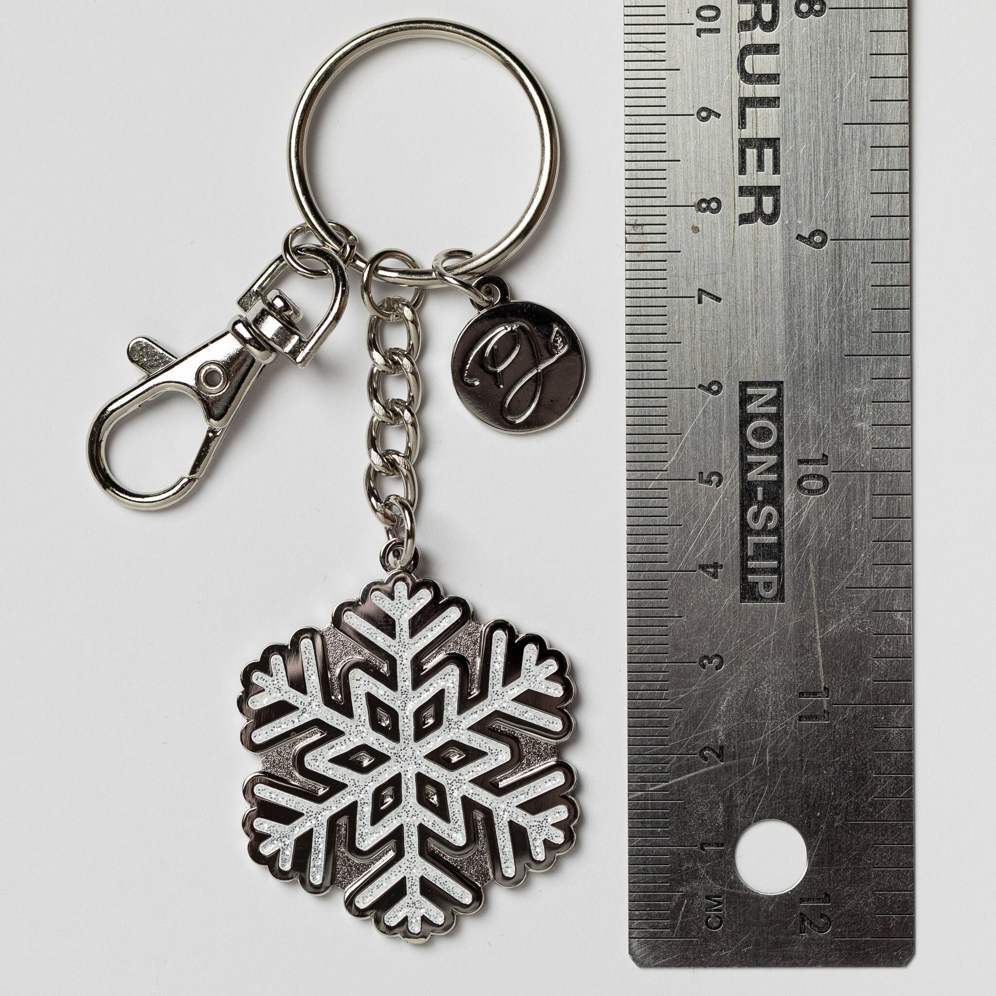 Snowflake Keychain / Sparkly Christmas Hard Enamel Keychain Etsy