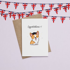 Corgratulations / Corgi Jubilee - Carte de notes texturée de luxe