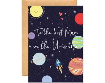 The Best Mum In The Universe - Mother's Day Card