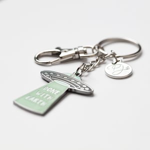 UFO Hard Enamel Keyring / Glow In The Dark Hard Enamel Keychain image 3