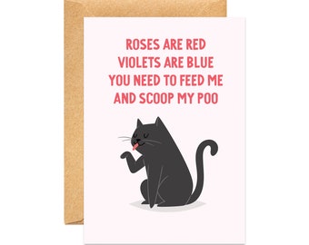 Scoop My Poop Cat - Funny Valentines Card