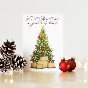 Il primo Natale nella tua nuova casa - Cartolina di Natale in trasloco / Scatole da imballaggio Natale