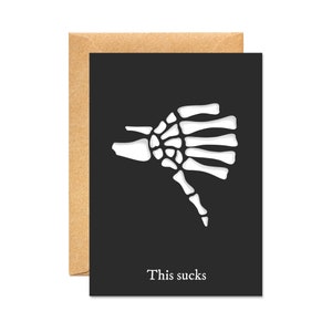 Dit zuigt - Sorry Skeleton Gothic Card