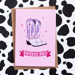 Perfect Paar / Cowboy Boots Hochzeit - Jubiläumskarte / Rodeo Karte