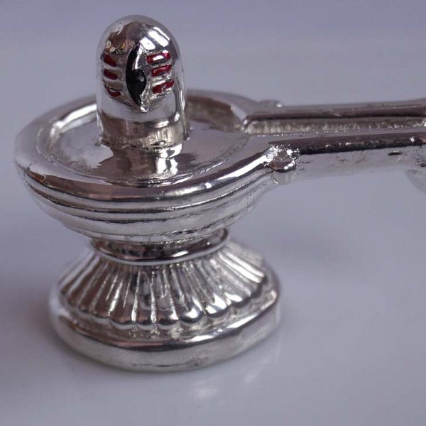 999 Lingam en argent pur, 13 grammes, Argent décoratif, Argenterie, Shivling décoratif, Argenterie de luxe, 45x34x34 MM, Hindugod Espagnol