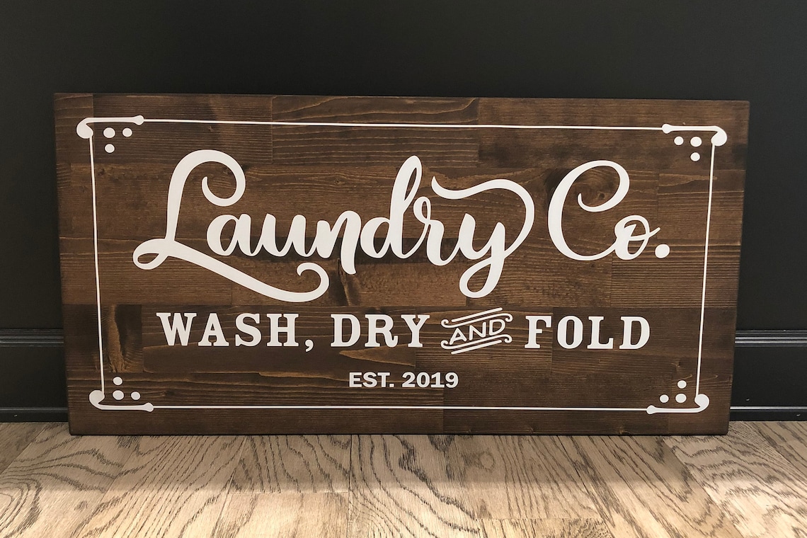 Wooden Vintage Laundry Sign Wall Art Sign Rustic Wood Sign  Etsy Canada
