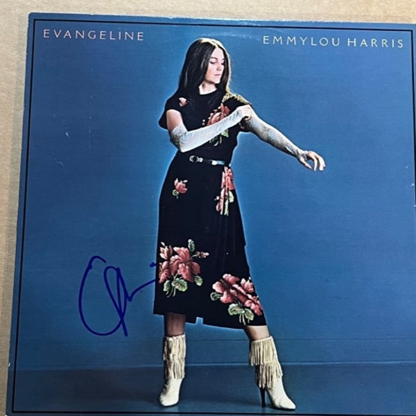 EMMYLOU HARRIS Signed Autographed Vintage Evangeline Record Album LP