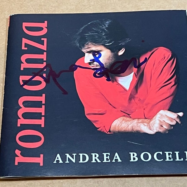 ANDREA BOCELLI Firmado Autografiado Romanza CD Folleto