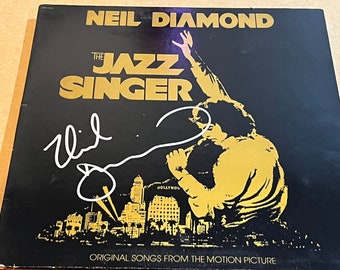 NEIL DIAMOND Firmado Autografiado Vintage The Jazz Singer Record Album LP