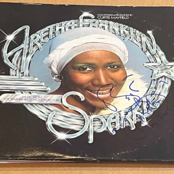 ARETHA FRANKLIN Signed Autographed Vintage Sparkle Record Album LP
