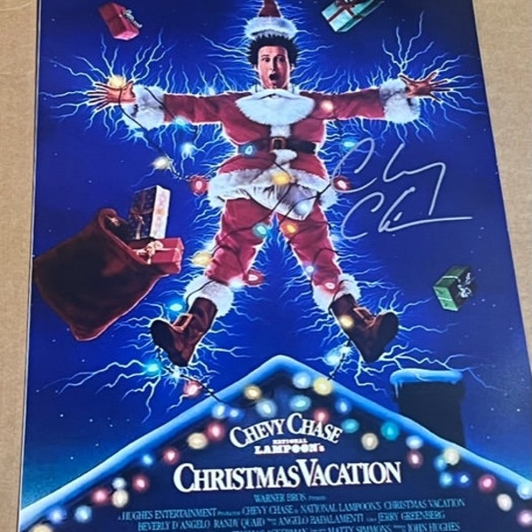 CHEVY CHASE Signed Autographed 11x17 Christmas Vacation Movie Poster