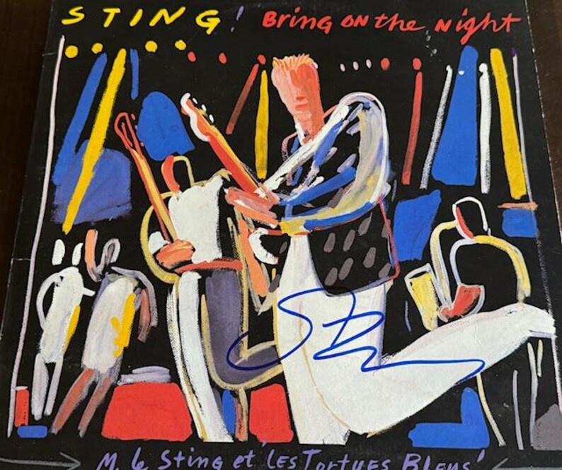 STING Signed Autographed Vintage Bring on the Night Record Album LP the