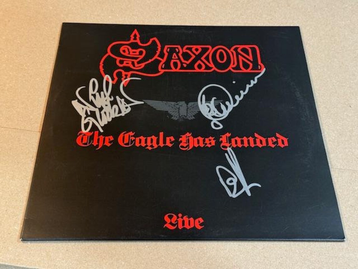 Saxon Band Signed Autographed the Eagle Has Landed Record Album LP Biff ...